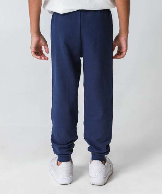 Calça Infantil Jogger Moletinho Marisa Tam 4 a 10 Azul