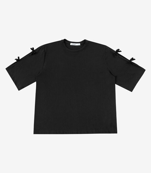 Blusa Feminina Em Riaban Com Detalhe Manga Endless Preto