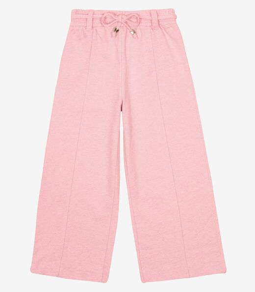 Calca Wide Leg Moletom Mesclado Trick Nick Rosa