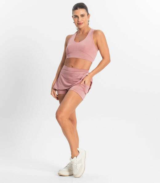 Shorts Saia Feminino FTK Fitness Rosa