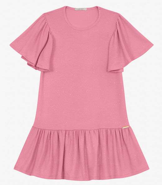 Vestido Infantil em Malha Star Shine Trick Nick Rosa