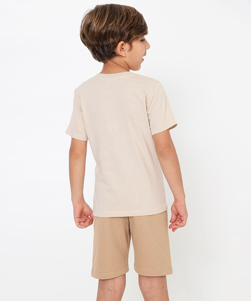 Conjunto Infantil Estampado Marisa Tam 4 a 10 Bege