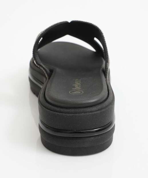 Tamanco Feminino Flatform Strass Bebecê Preto