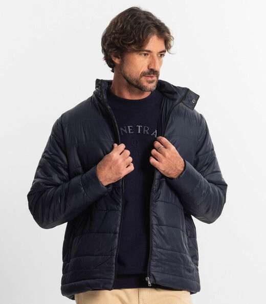 Jaqueta Masculina Em Microfibra Diametro Azul