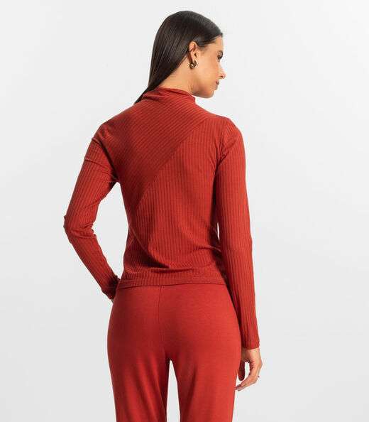 Blusa Manga Longa Feminina Rovitex Laranja