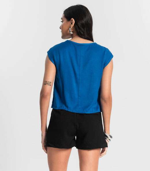 Blusa Feminina Viscose Rovitex Azul
