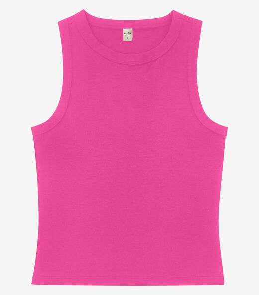 Regata Básica Feminina em Cotton Leve Rovitex Rosa