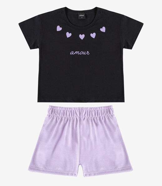 Image_Conjunto Infantil Blusa e Shorts Select Preto