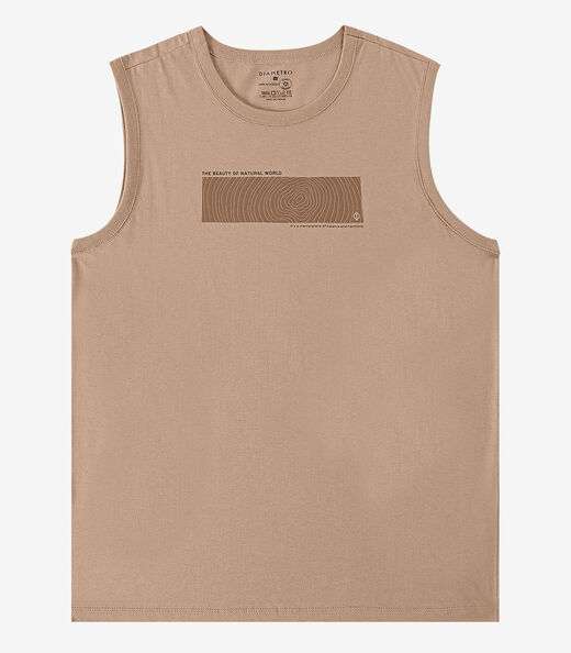 Regata Meia Malha Masculina Diametro Marrom