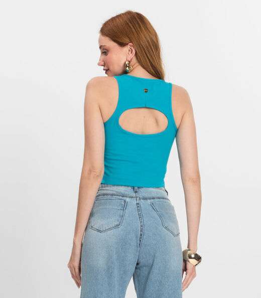 Regata De Cotton Leve Feminino Endless Azul