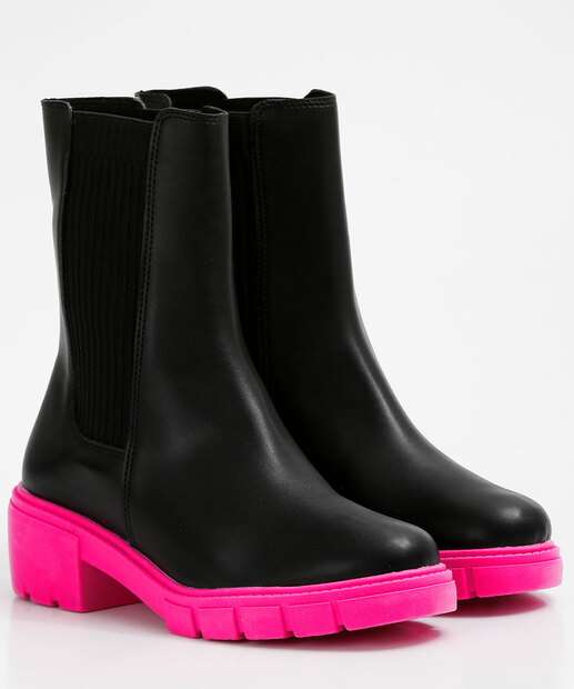 Bota Feminina Salto Grosso Tratorado Knit Beira Rio