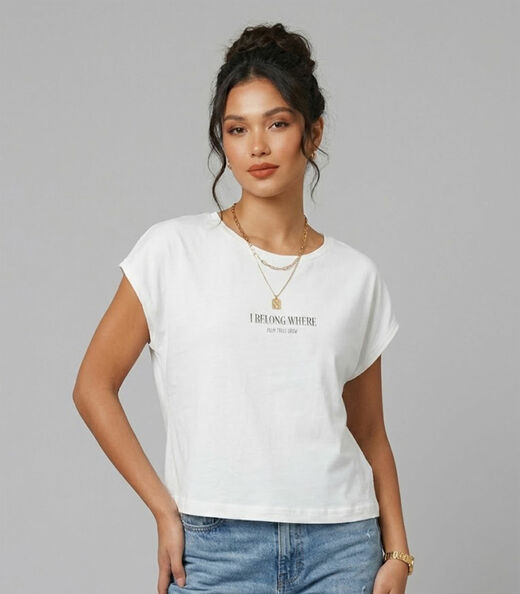 Image_Blusa Feminina Com Estampa Localizada Infinita Cor Bege