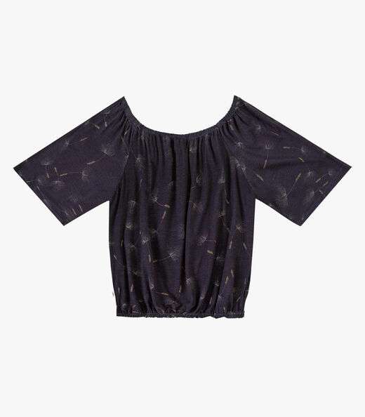 Blusa Feminina Ciganinha Infinita Cor Preto