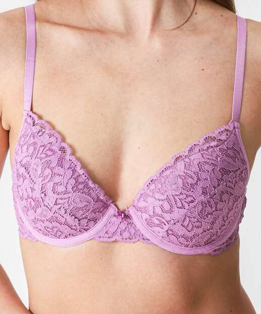 Sutiã De Renda Push Up Com Bojo Marisa