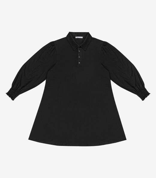 Image_Vestido Manga Longa Evase Plus Size Secret Glam Preto