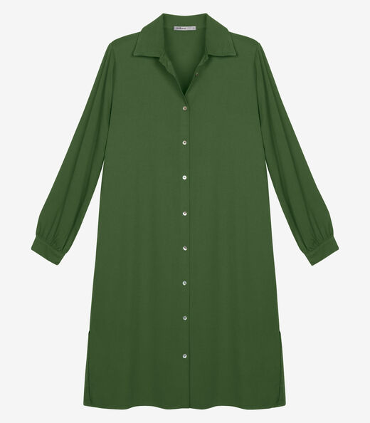 Vestido Chemise Feminino Liso Endless Verde