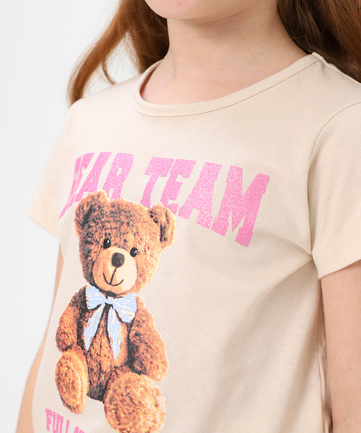 Blusa Infantil Marisa Tam 4 a 10 Bege