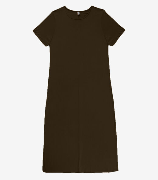 Vestido Feminino Midi Plus Size Infinita Cor Marrom