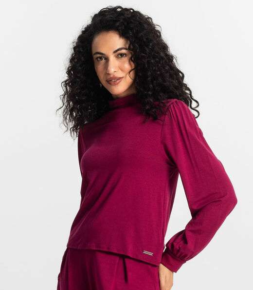 Blusa Manga Longa Feminina Rovitex Vermelho
