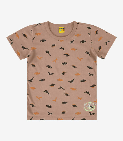 Camiseta Infantil Estampada Rovi Kids Marrom