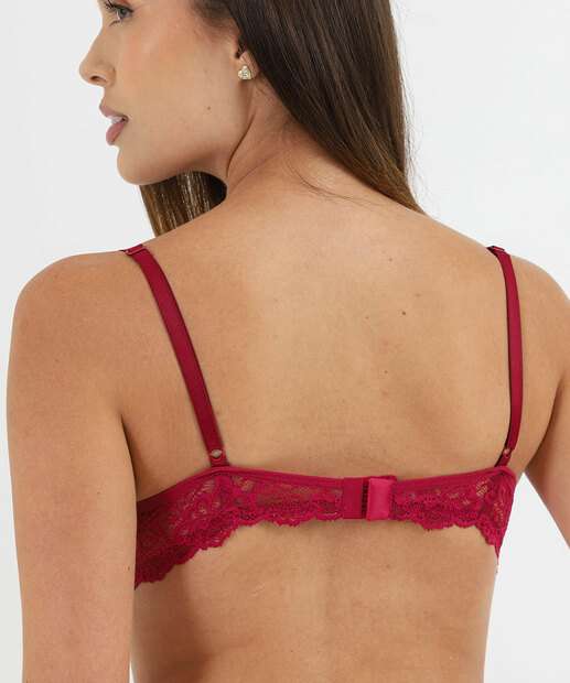 Sutiã de Renda Push Up Com Bojo Marisa Rosa