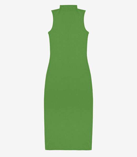 Vestido Midi Ribana Canelada Rovitex Verde