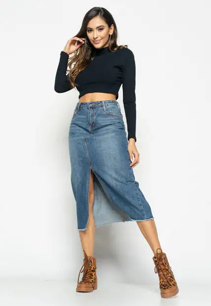 Cropped  Gola Alta Manga Longa Comfy Malha Canelada Preto