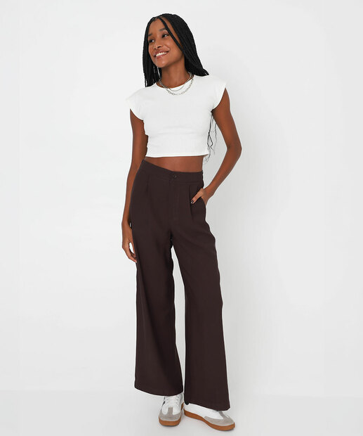 Blusa Feminina Cropped Muscle Tee Marisa Off White