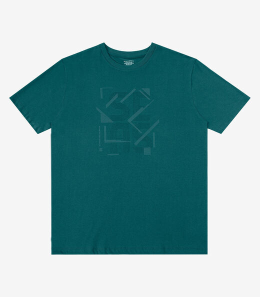 Camiseta Masculina Meia Malha Com Estampa Diametro Verde