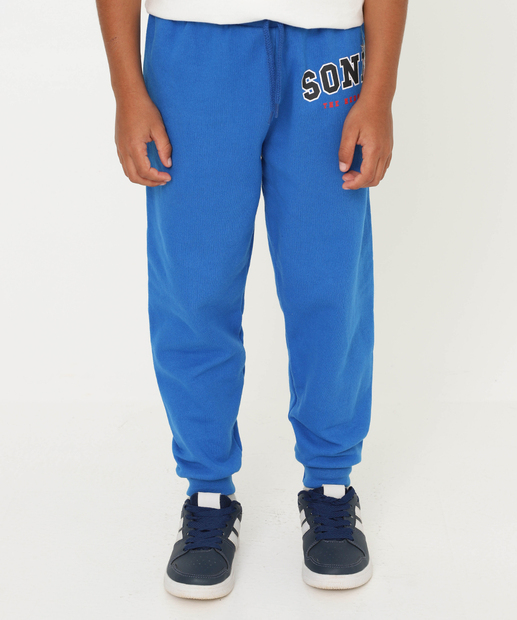 Calça Infantil Jogger Moletom Sonic Tam 4 a 10