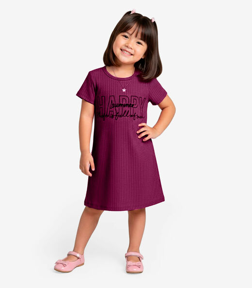 Image_Vestido Infantil Em Ribana Canelada Select Vermelho