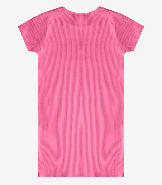 Vestido Infantil Ribana Canelada E Estampa Select Rosa