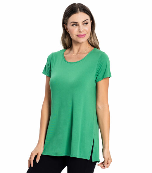 Blusa Básica Alongada Feminina Rovitex Verde