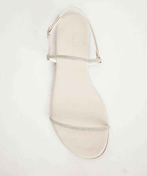 Sandália Feminina Rasteira Strass 127483