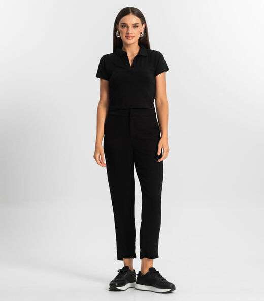 Calça Feminina em Viscose Dobby Endless Preto