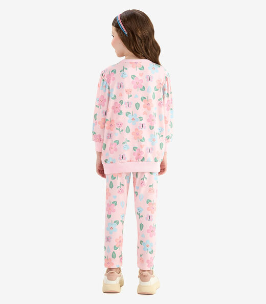 Conjunto Blusão com Legging Malha Soft Rovi kids Rosa