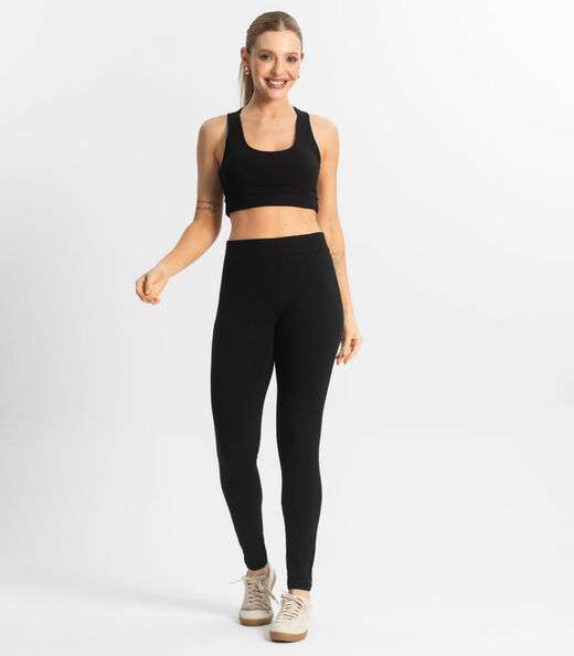 Top Fitness Feminino em Cotton Pesado Select Preto