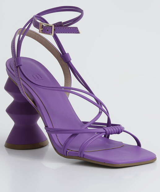 Sandália Salto Grosso Feminina Tiras Marisa