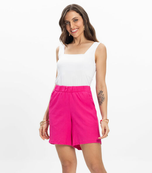 Image_Bermuda Feminina Tecido Linho Rovitex Rosa