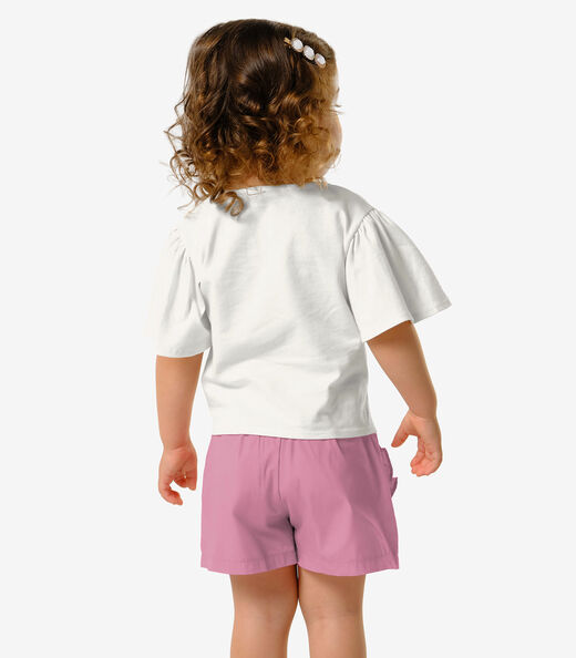 Conjunto Feminino Blusa Com Shorts Trick Nick Bege