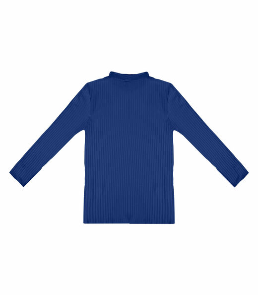 Blusa Manga Longa Feminina Canelada Select Azul