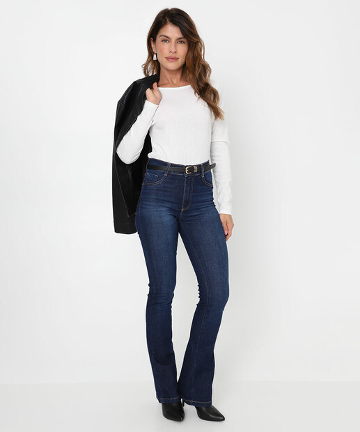 Image_Calça Jeans Boot Cut Feminina Cintura Alta Sawary Azul