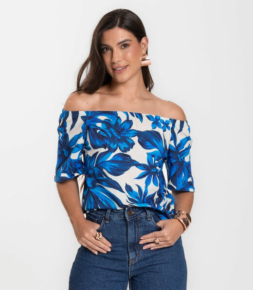 Blusa Feminina Ciganinha Infinita Cor Azul