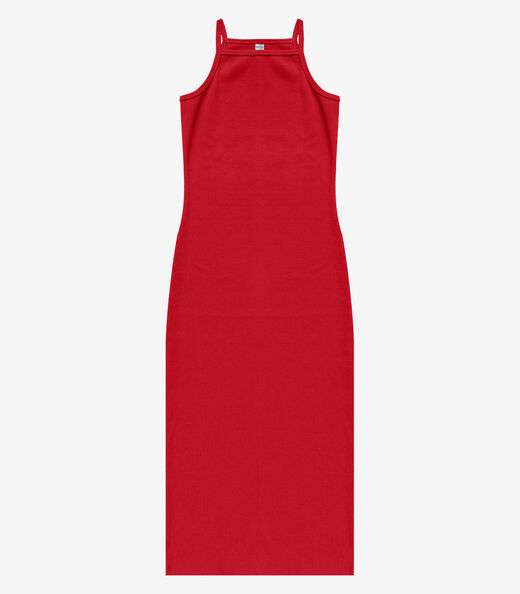 Vestido Feminino Em Ribana Infinita Cor Vermelho