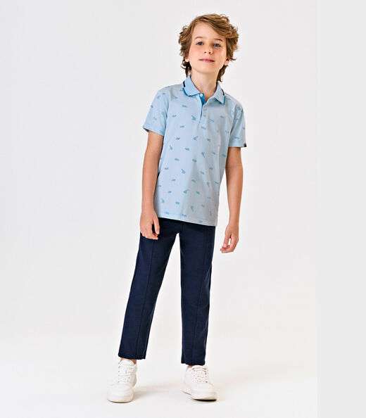 Polo Menino Cotton Trick Nick Azul