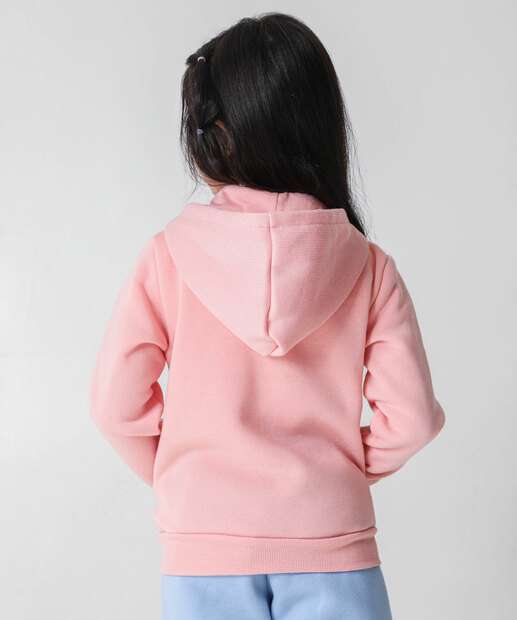 Casaco Infantil Moletom Flanelado Marisa Tam 4 a 10 Rosa