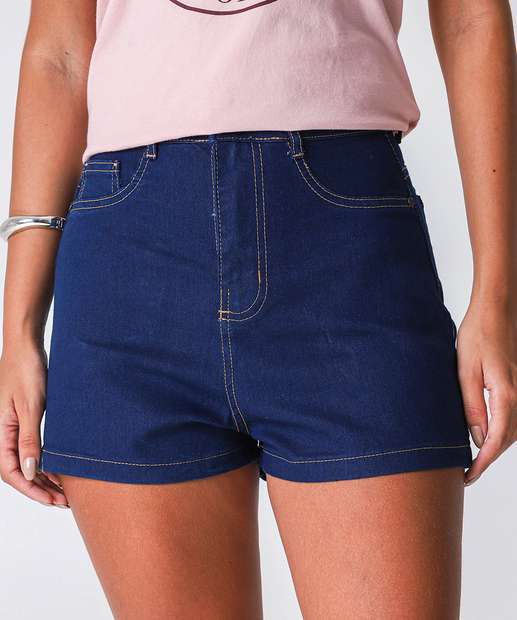Short Feminino Boyfriend Uber Jeans Azul