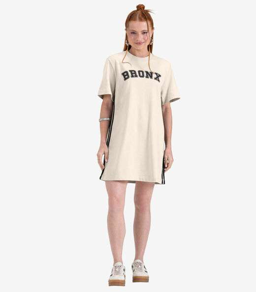 Vestido Juvenil Curto em Malhão Minty Bege