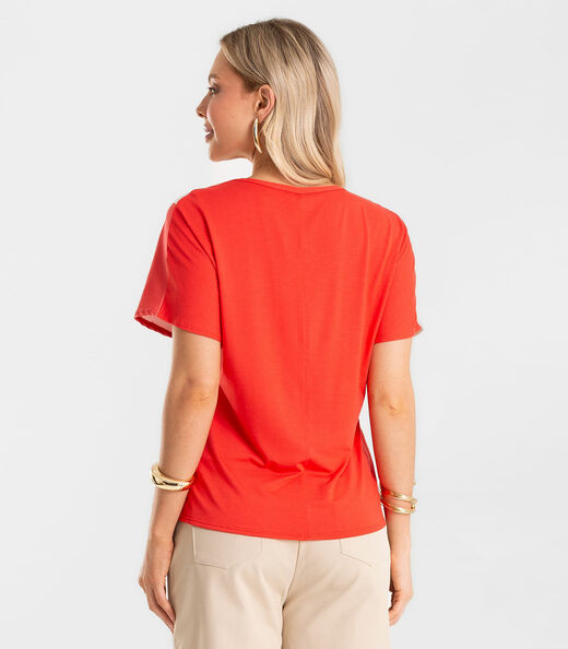 Blusa Feminina Viscotorcion Crepe Rovitex Vermelho