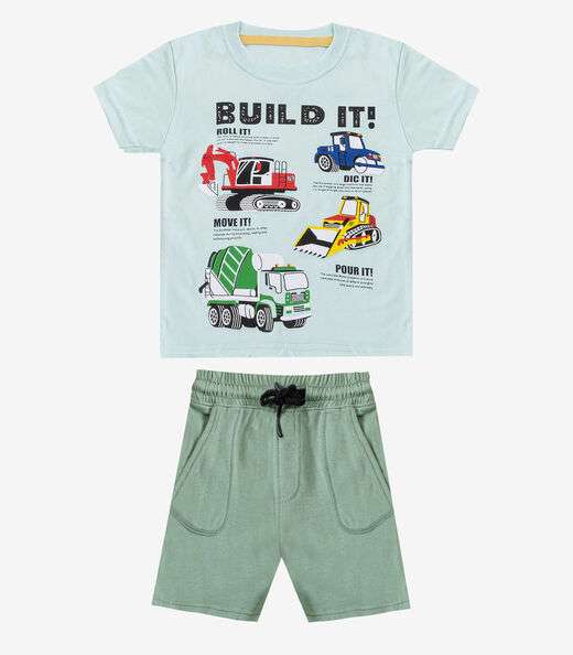 Conjunto Infantil Camiseta com Bermuda Select Azul